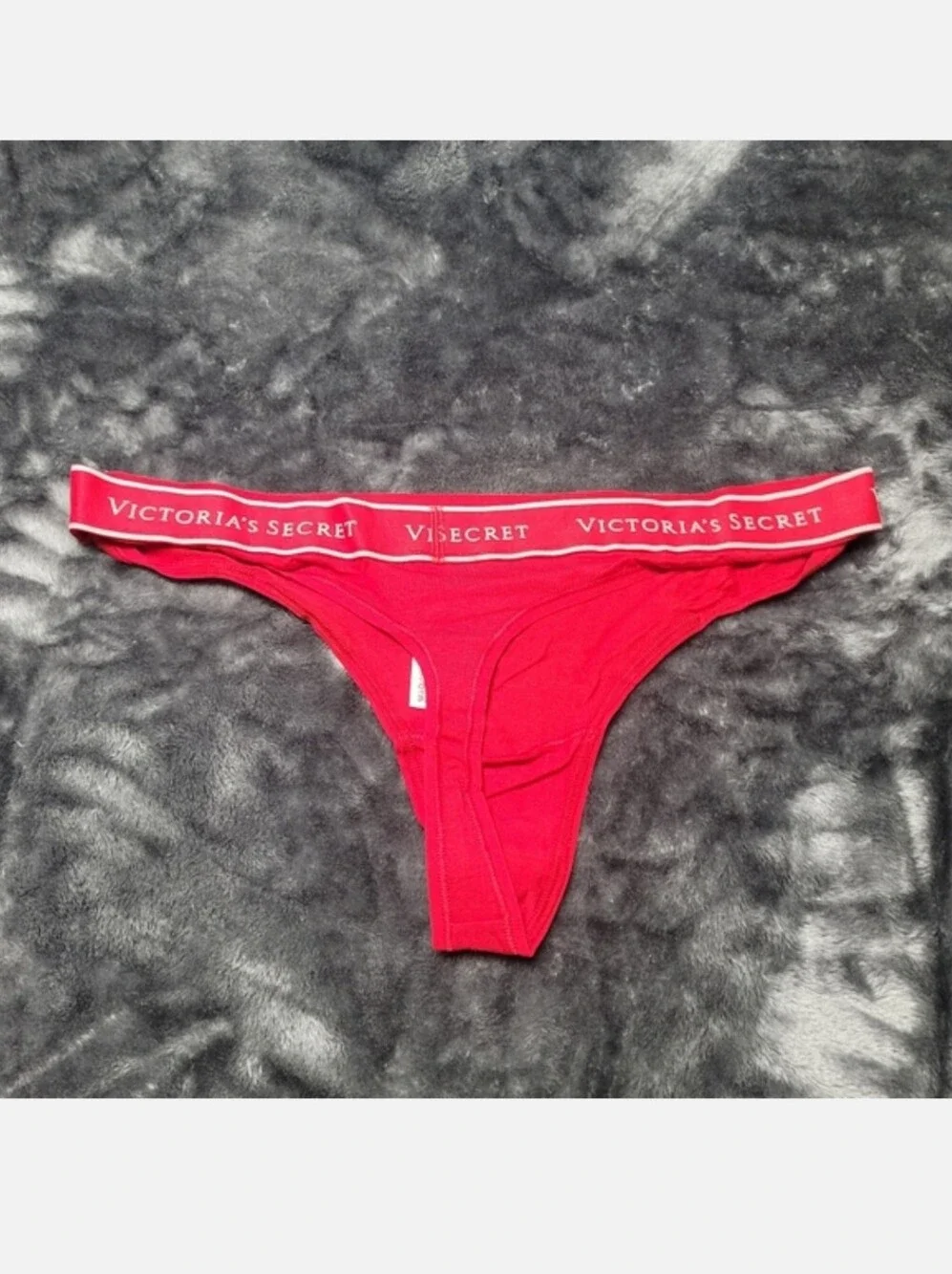 Victoria's secret stretch cotton logo thong panty XLARGE RED